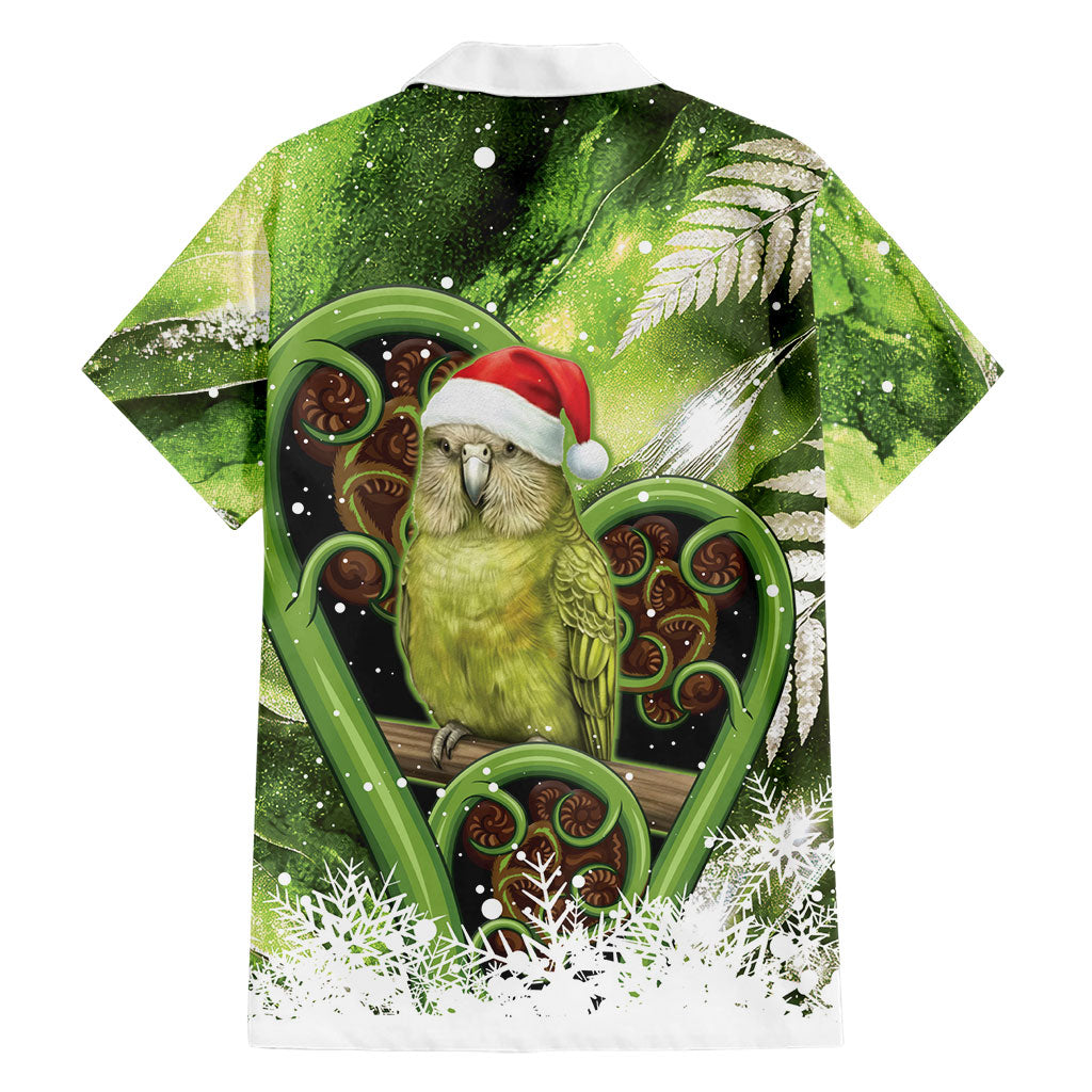 Kakapo New Zealand Christmas In July Family Matching Long Sleeve Bodycon Dress and Hawaiian Shirt NZ Aroha Koru Fern Marble Vibes