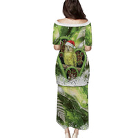 Kakapo New Zealand Christmas In July Family Matching Puletasi and Hawaiian Shirt NZ Aroha Koru Fern Marble Vibes