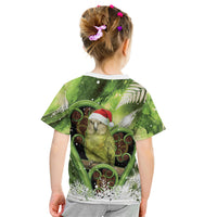 Kakapo New Zealand Christmas In July Kid T Shirt NZ Aroha Koru Fern Marble Vibes