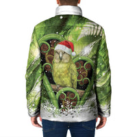 Kakapo New Zealand Christmas In July Padded Jacket NZ Aroha Koru Fern Marble Vibes