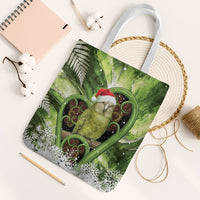 Kakapo New Zealand Christmas In July Tote Bag NZ Aroha Koru Fern Marble Vibes
