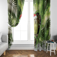 Kakapo New Zealand Christmas In July Window Curtain NZ Aroha Koru Fern Marble Vibes