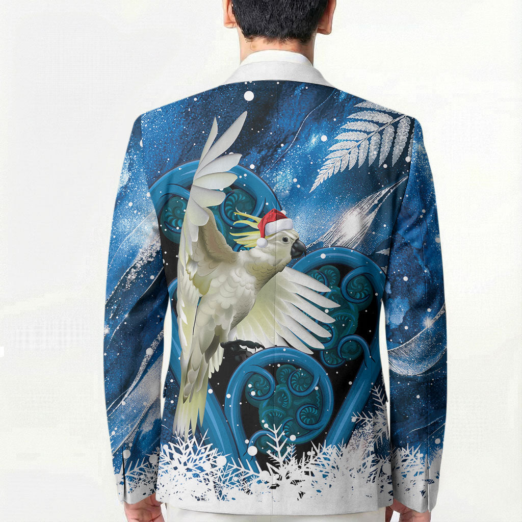 Sulphur-crested Cockatoo New Zealand Christmas In July Blazer NZ Aroha Koru Fern Marble Vibes