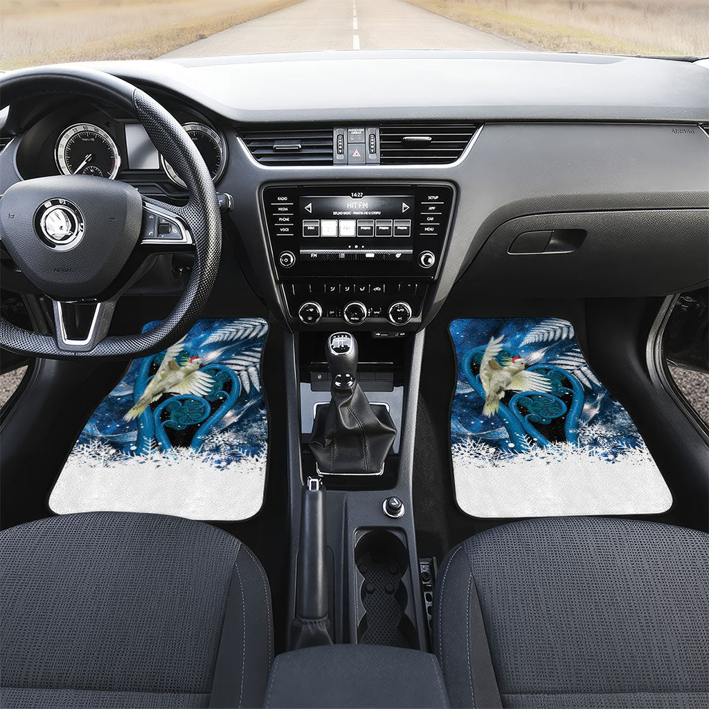 Sulphur-crested Cockatoo New Zealand Christmas In July Car Mats NZ Aroha Koru Fern Marble Vibes