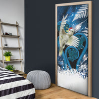 Sulphur-crested Cockatoo New Zealand Christmas In July Door Cover NZ Aroha Koru Fern Marble Vibes
