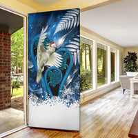 Sulphur-crested Cockatoo New Zealand Christmas In July Door Cover NZ Aroha Koru Fern Marble Vibes