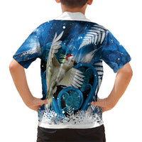Sulphur-crested Cockatoo New Zealand Christmas In July Family Matching Long Sleeve Bodycon Dress and Hawaiian Shirt NZ Aroha Koru Fern Marble Vibes