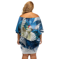 Sulphur-crested Cockatoo New Zealand Christmas In July Family Matching Off Shoulder Short Dress and Hawaiian Shirt NZ Aroha Koru Fern Marble Vibes