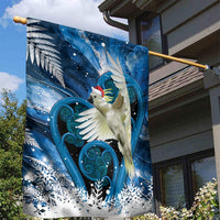 Sulphur-crested Cockatoo New Zealand Christmas In July Garden Flag NZ Aroha Koru Fern Marble Vibes