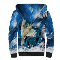 Sulphur-crested Cockatoo New Zealand Christmas In July Sherpa Hoodie NZ Aroha Koru Fern Marble Vibes