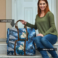 Sulphur-crested Cockatoo New Zealand Christmas In July Travel Bag NZ Aroha Koru Fern Marble Vibes
