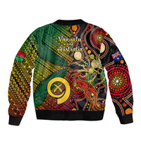 Vanuatu and Australia Bomber Jacket Vanuatuan Polynesian Mix Aussie Aboriginal Art LT14 - Polynesian Pride