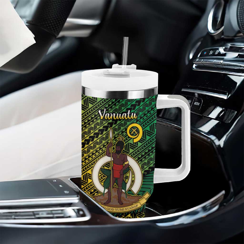 Vanuatu and Australia Tumbler With Handle Vanuatuan Polynesian Mix Aussie Aboriginal Art