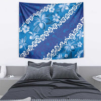 Vintage Blue Polynesia Tapestry Plumeria With Hibiscus Tropical Vibes LT14 - Polynesian Pride