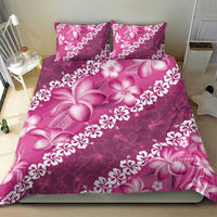 Vintage Pink Polynesia Bedding Set Plumeria With Hibiscus Tropical Vibes LT14 - Polynesian Pride