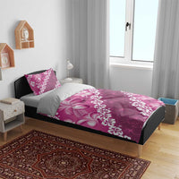 Vintage Pink Polynesia Bedding Set Plumeria With Hibiscus Tropical Vibes LT14 - Polynesian Pride