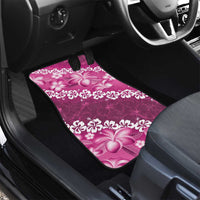 Vintage Pink Polynesia Car Mats Plumeria With Hibiscus Tropical Vibes