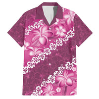 Vintage Pink Polynesia Family Matching Summer Maxi Dress and Hawaiian Shirt Plumeria With Hibiscus Tropical Vibes