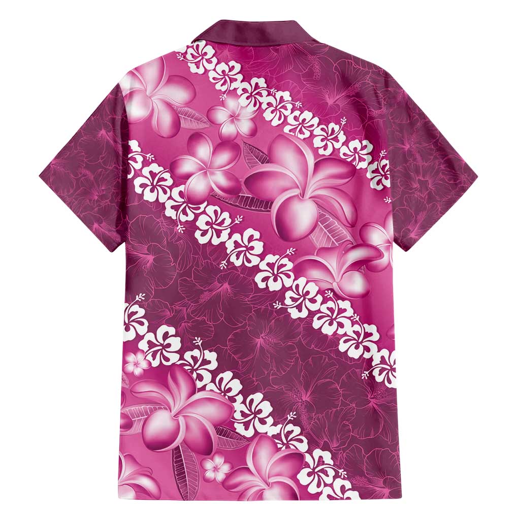 Vintage Pink Polynesia Family Matching Summer Maxi Dress and Hawaiian Shirt Plumeria With Hibiscus Tropical Vibes