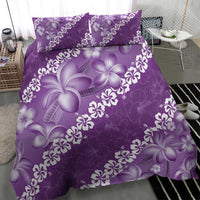 Vintage Purple Polynesia Bedding Set Plumeria With Hibiscus Tropical Vibes LT14 - Polynesian Pride