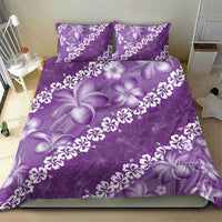 Vintage Purple Polynesia Bedding Set Plumeria With Hibiscus Tropical Vibes LT14 - Polynesian Pride