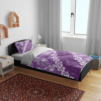 Vintage Purple Polynesia Bedding Set Plumeria With Hibiscus Tropical Vibes LT14 - Polynesian Pride