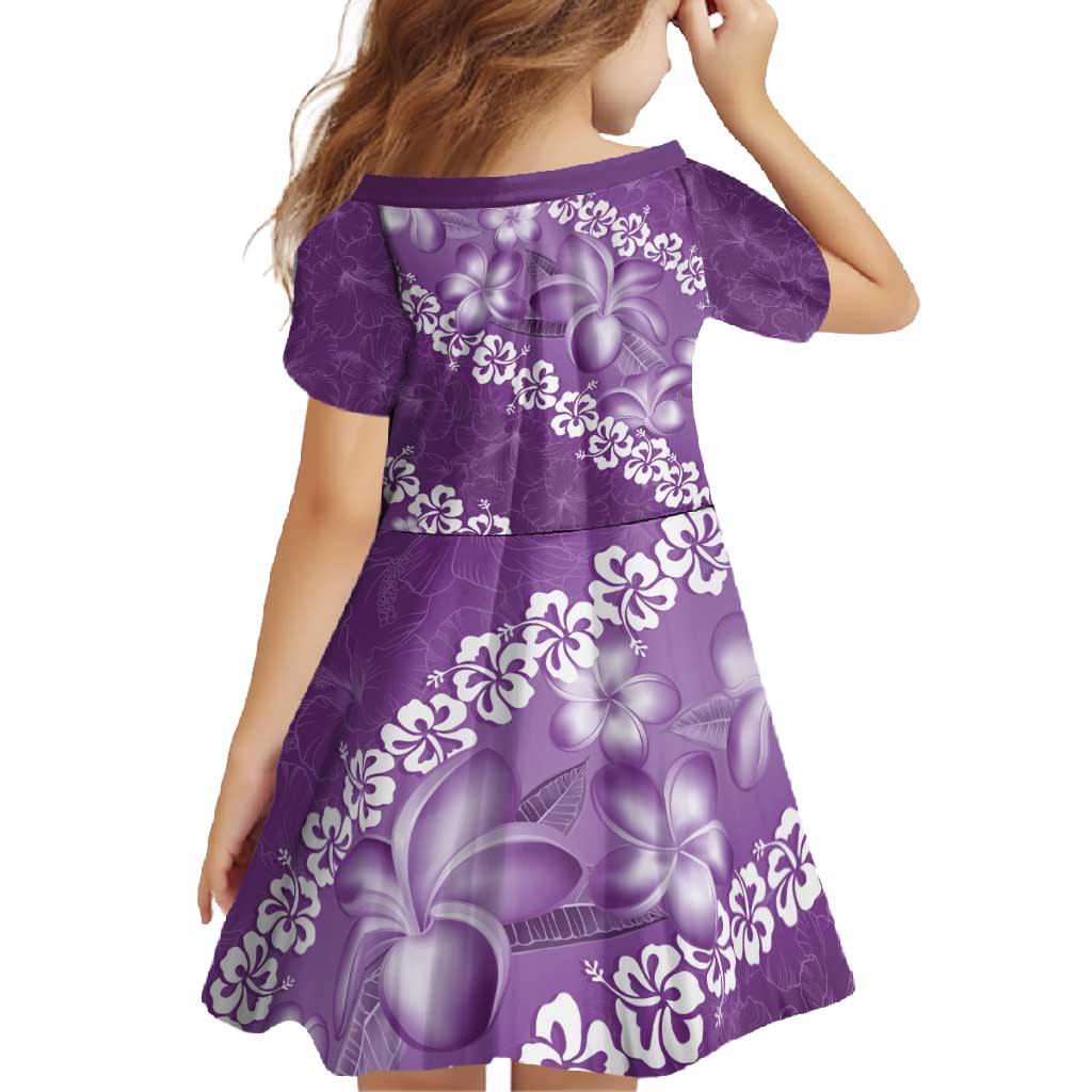 Vintage Purple Polynesia Family Matching Tank Maxi Dress and Hawaiian Shirt Plumeria With Hibiscus Tropical Vibes