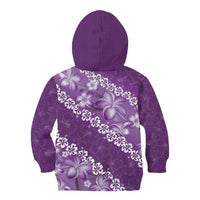 Vintage Purple Polynesia Kid Hoodie Plumeria With Hibiscus Tropical Vibes LT14 - Polynesian Pride