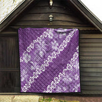 Vintage Purple Polynesia Quilt Plumeria With Hibiscus Tropical Vibes LT14 - Polynesian Pride