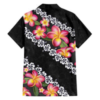 Black Polynesia Family Matching Long Sleeve Bodycon Dress and Hawaiian Shirt Plumeria With Hibiscus Pattern Tropical Vibes LT14 - Polynesian Pride