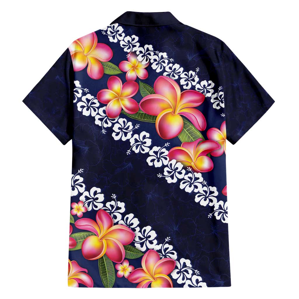 Blue Polynesia Family Matching Long Sleeve Bodycon Dress and Hawaiian Shirt Plumeria With Hibiscus Pattern Tropical Vibes LT14 - Polynesian Pride
