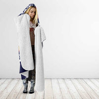 Blue Polynesia Hooded Blanket Plumeria With Hibiscus Pattern Tropical Vibes LT14 - Polynesian Pride