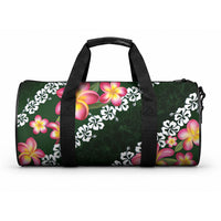 Green Polynesia Duffle Bag Plumeria With Hibiscus Pattern Tropical Vibes LT14 One size Green - Polynesian Pride