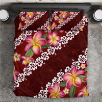 Oxblood Polynesia Bedding Set Plumeria With Hibiscus Pattern Tropical Vibes LT14 Oxblood - Polynesian Pride