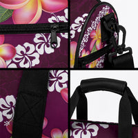 Pink Polynesia Duffle Bag Plumeria With Hibiscus Pattern Tropical Vibes LT14 - Polynesian Pride