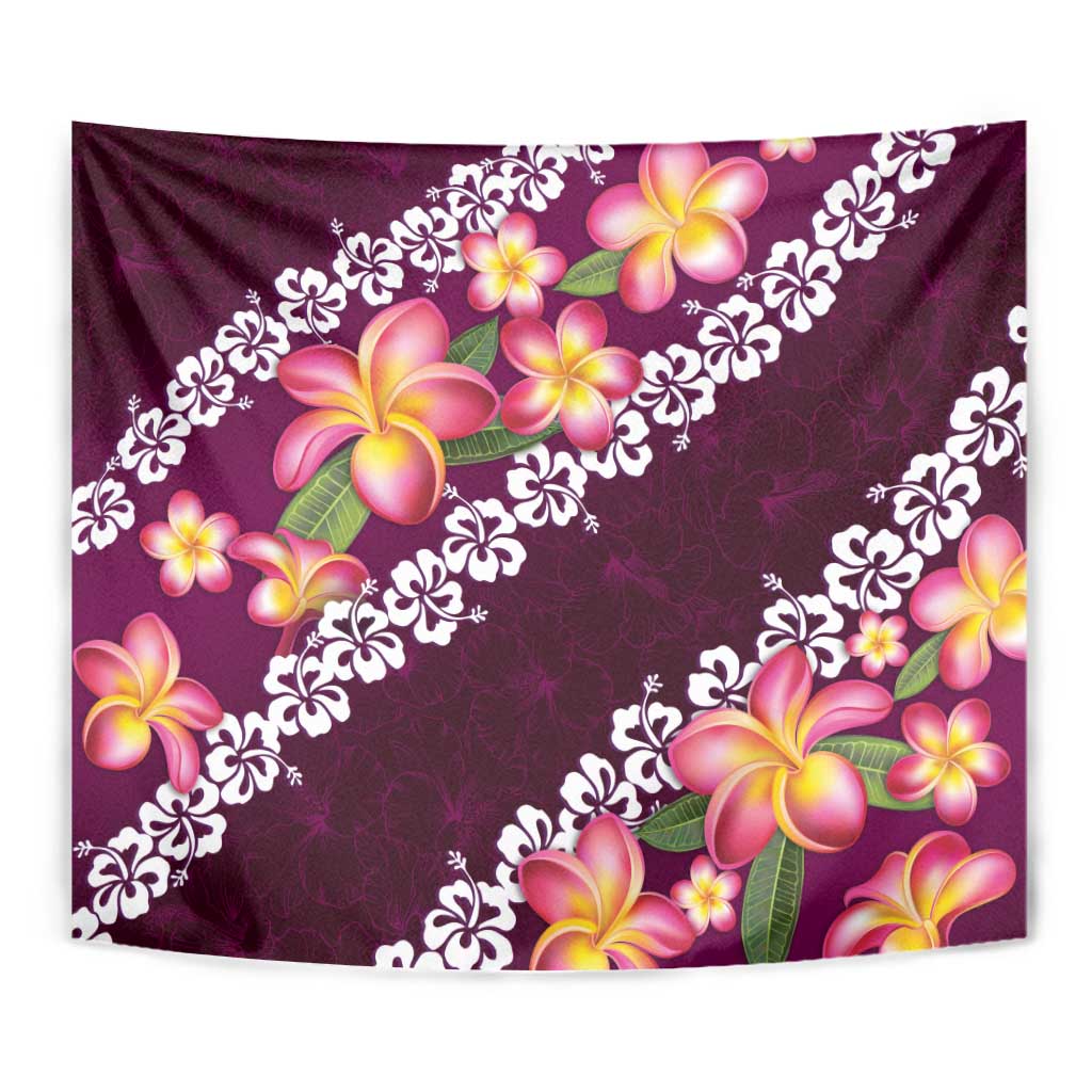 Pink Polynesia Tapestry Plumeria With Hibiscus Pattern Tropical Vibes LT14 - Polynesian Pride