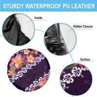 Purple Polynesia Spare Tire Cover Plumeria With Hibiscus Pattern Tropical Vibes LT14 - Polynesian Pride