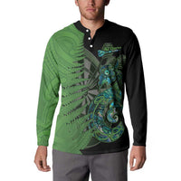 Personalised New Zealand Darts Button Sweatshirt Aotearoa Maori Fern Mix Manaia Tattoo