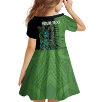 Personalised New Zealand Darts Family Matching Mermaid Dress and Hawaiian Shirt Aotearoa Maori Fern Mix Manaia Tattoo