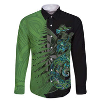 Personalised New Zealand Darts Family Matching Summer Maxi Dress and Hawaiian Shirt Aotearoa Maori Fern Mix Manaia Tattoo