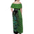 Personalised New Zealand Darts Off Shoulder Maxi Dress Aotearoa Maori Fern Mix Manaia Tattoo