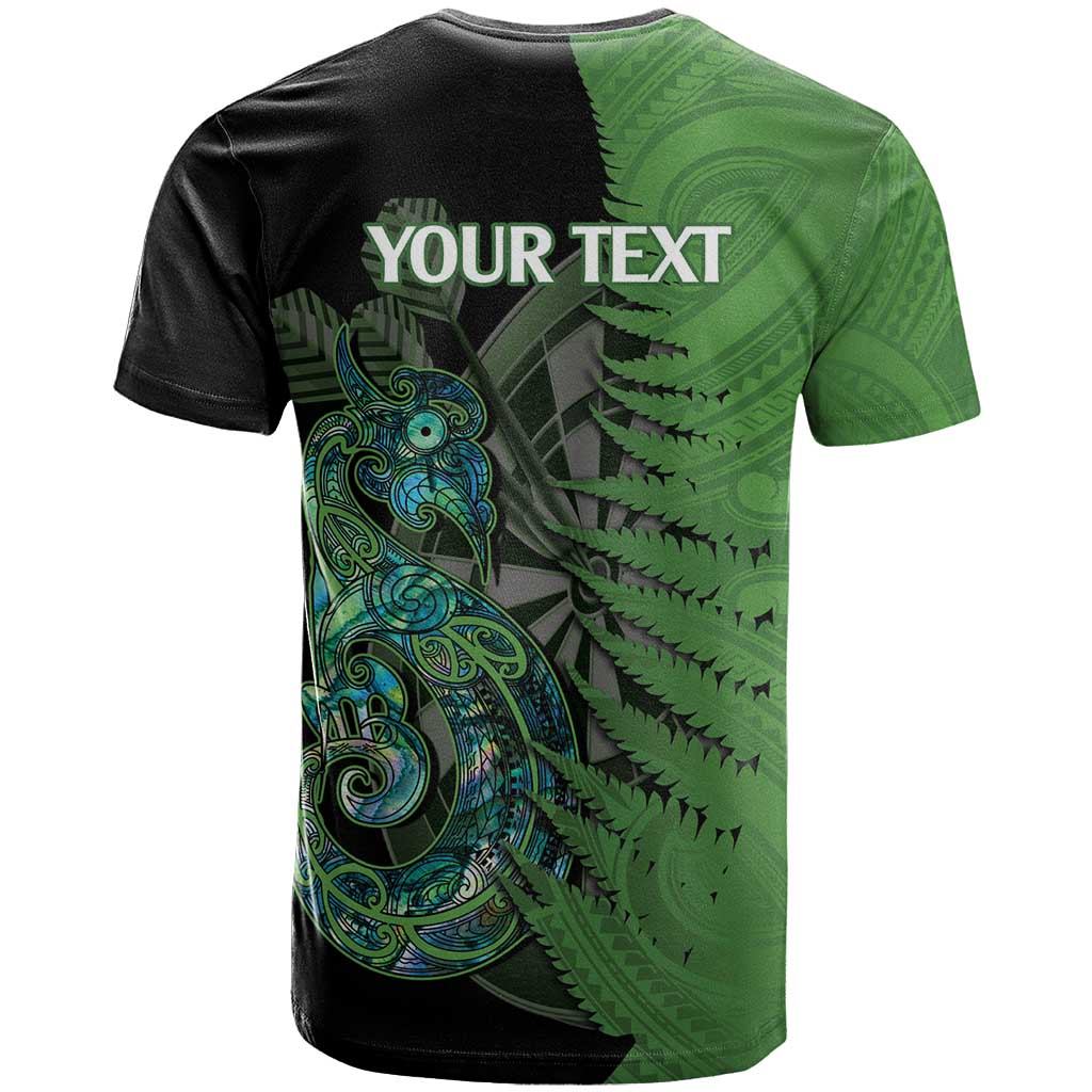 Personalised New Zealand Darts T Shirt Aotearoa Maori Fern Mix Manaia Tattoo