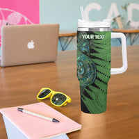 Personalised New Zealand Darts Tumbler With Handle Aotearoa Maori Fern Mix Manaia Tattoo