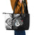 Personalised New Zealand Darts Leather Tote Bag Aotearoa Fern Mix Paua Shell Manaia - Black