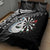 Personalised New Zealand Darts Quilt Bed Set Aotearoa Fern Mix Paua Shell Manaia - Black