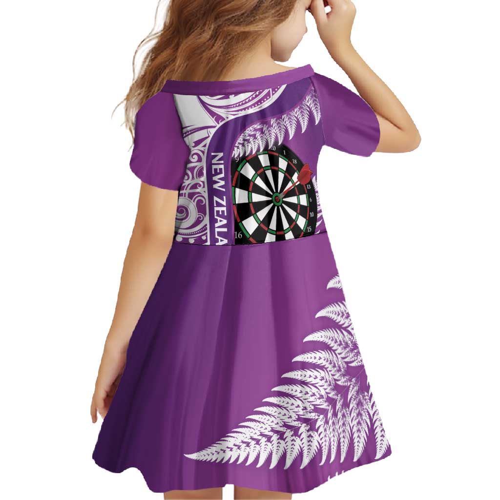 Personalised New Zealand Darts Family Matching Off Shoulder Maxi Dress and Hawaiian Shirt Aotearoa Fern Mix Paua Shell Manaia - Purple