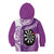 Personalised New Zealand Darts Kid Hoodie Aotearoa Fern Mix Paua Shell Manaia - Purple