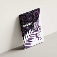 New Zealand Silver Fern Rugby Custom Canvas Wall Art Go All Black Purple Maori Paua Shell - Polynesian Pride