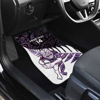 New Zealand Silver Fern Rugby Custom Car Mats Go All Black Purple Maori Paua Shell - Polynesian Pride