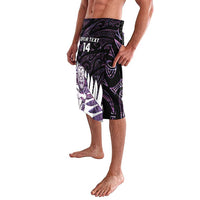 New Zealand Silver Fern Rugby Custom Lavalava Go All Black Purple Maori Paua Shell - Polynesian Pride